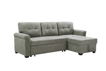 Lucca - Linen Reversible Sleeper Sectional Sofa With Storage Chaise