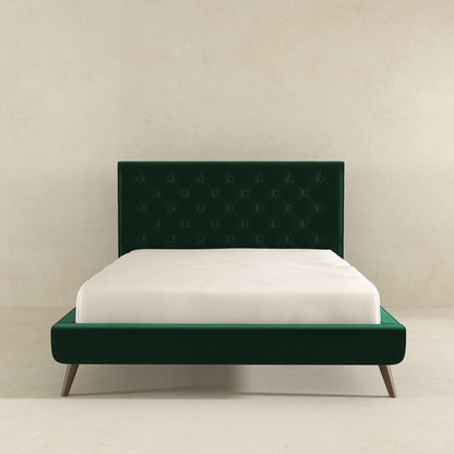Dillon - Mid-Century Modern Velvet Platform Bed