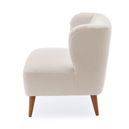 Veda - Accent Chair With Wrap Around Back Boucle - White