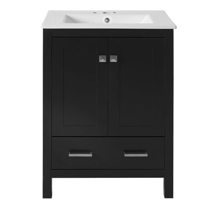 Bathroom Vanity With Integrated Undermount Ceramic Sink, 2 Doors And 1 Drawer, Soft Close Hinges