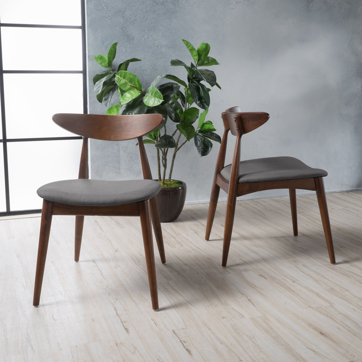 Flawless - Dining Chair With Cushion Seat And Splayed Legs (Set of 2) - Light Gray