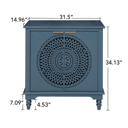 Hollow - Carved 2 Doors Accent Cabinet