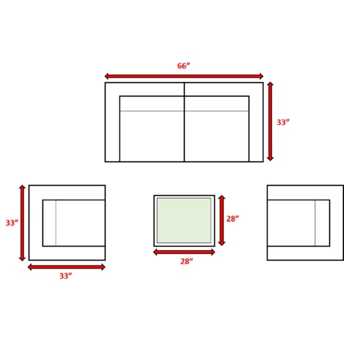 Wicker Seating Group Set With Table And Cushions