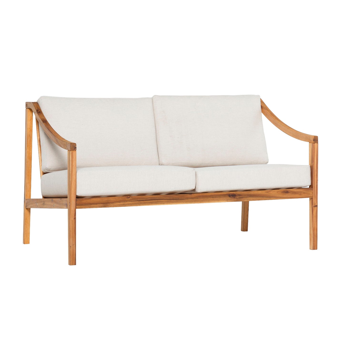 Modern Curved Arm Upholstered Outdoor Loveseat
