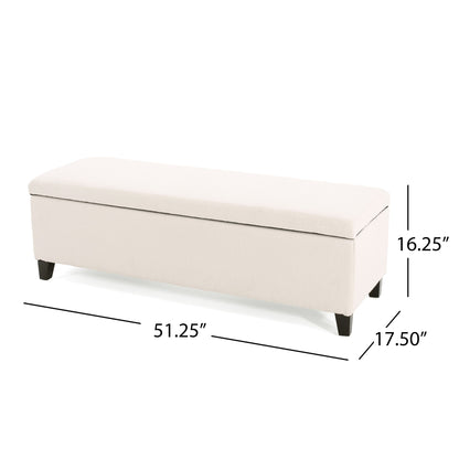 Storage Ottoman For Living Room, Bedroom - White