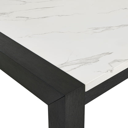 Jules - Faux Marble Dining Table - Charcoal / White