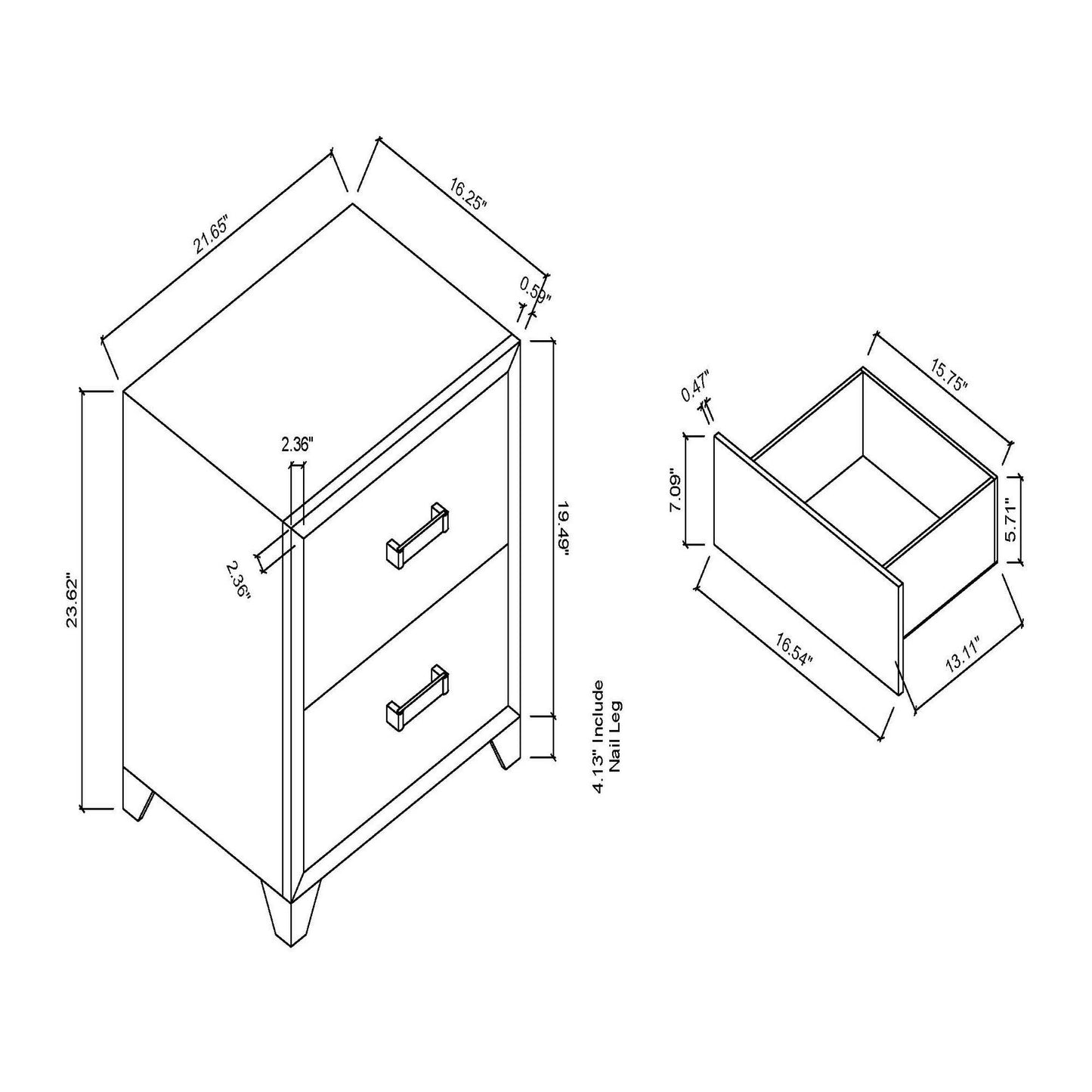 Omoda - Nightstand - White