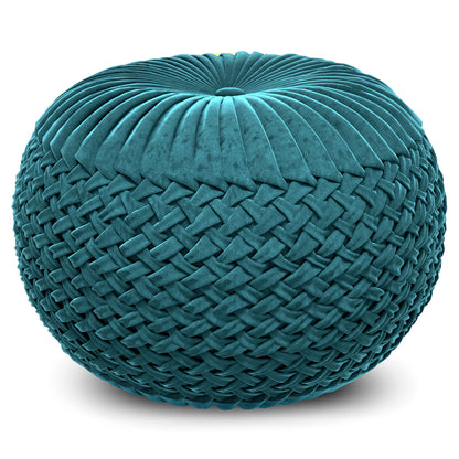 Grafton - Handcrafted Velvet Round Pouf