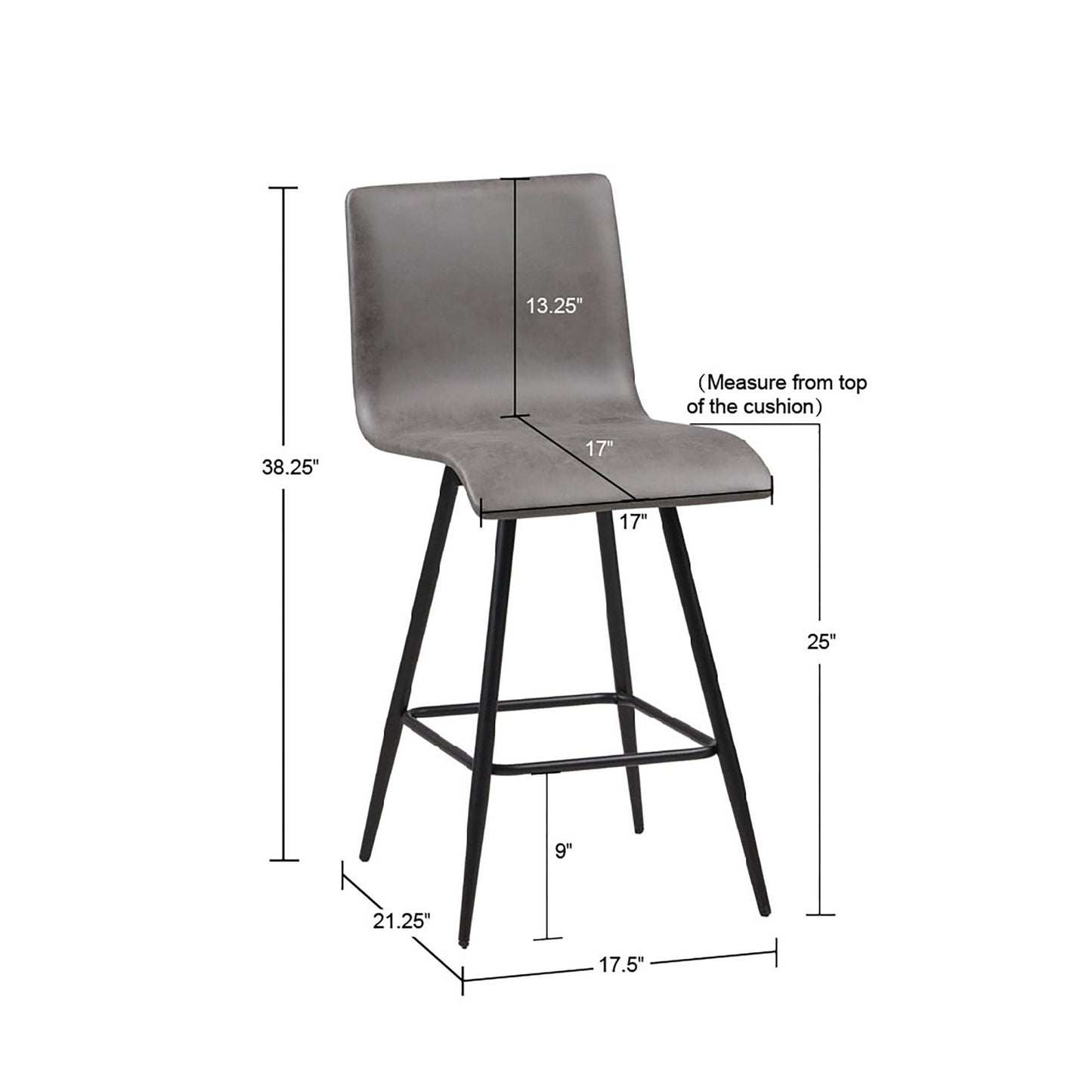 Swivel Counter Stool - Gray