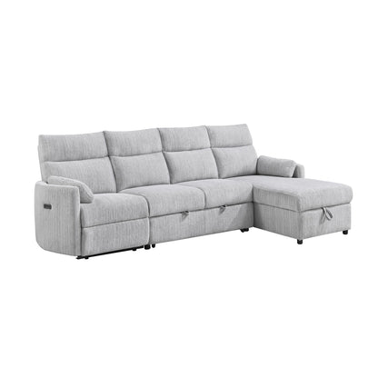 Sleeper Sofa With Storage Chaise - Gray