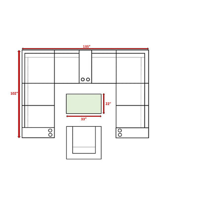 Outdoor Wicker Sectional With Weather Resistant Cushions And Table