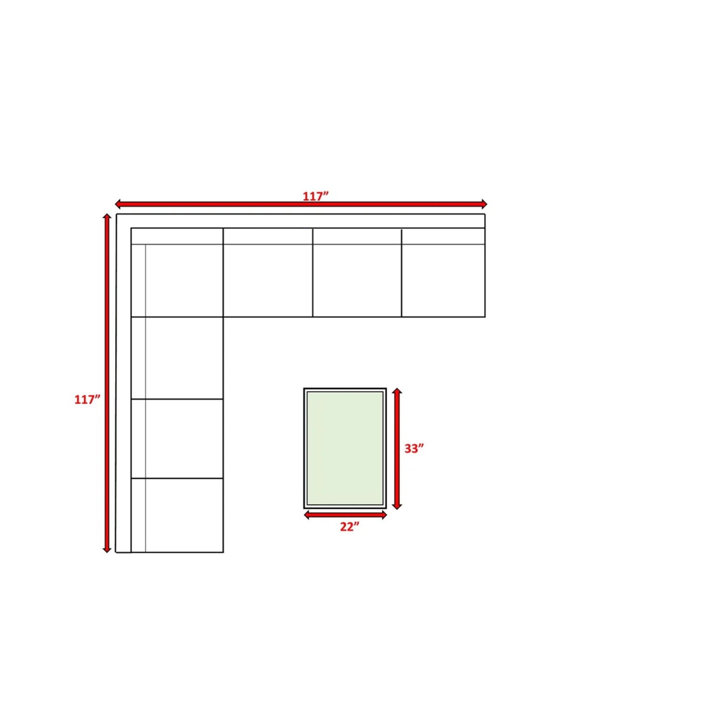 Comfortable Modern Patio Rattan Sectional Set With Cushions