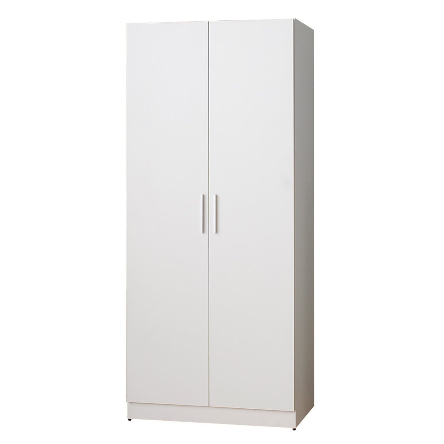 Viviane - Contemporary Wood Closet With Hanging Bars And 5 Shelves - White