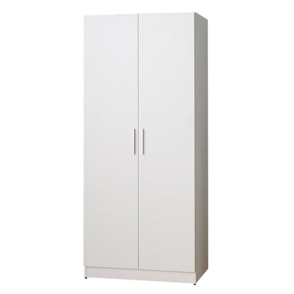 Viviane - Contemporary Wood Closet With Hanging Bars And 5 Shelves - White