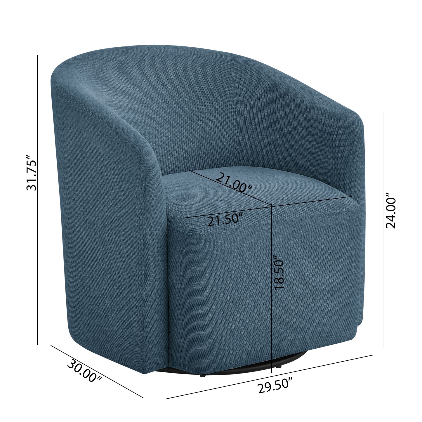 Ardena - Modern Swivel Barrel Chair