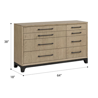 8 Drawer Dresser With Feet And Pulls - Brown