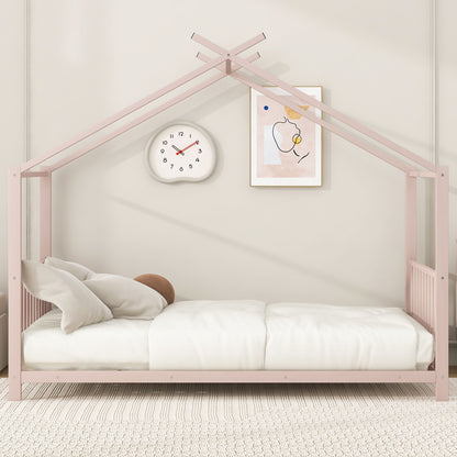 Metal House Platform Bed With Modern Design And Durable Frame