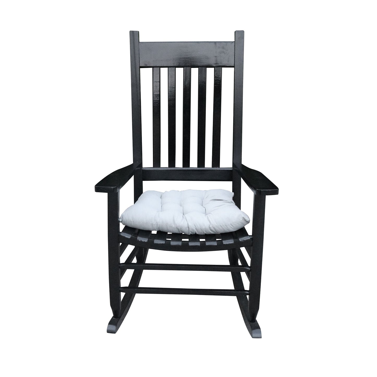 Classic Wooden Porch Rocker Chair White Populus Wood Comfortable Design