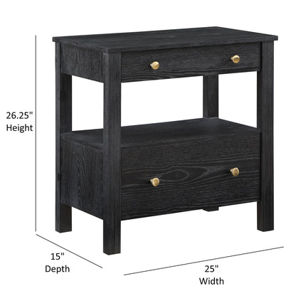 Danielle - 2 Drawer Nightstand With Knobs - Black