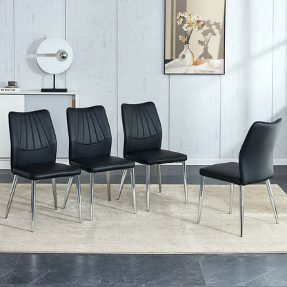 Modern Middle Ages Style Dining Chairs With Cushions And Metal Legs
