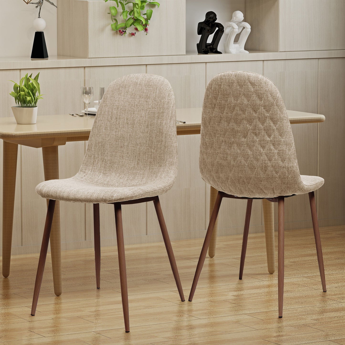 Elegant Dining Chair Set With Fabric
