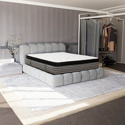 Premium 16" Queen Size Hybrid Mattress In A Box Plush Gel Memory Foam Top With Cooling Technology - Gray / White