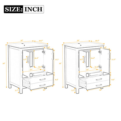 Bathroom Vanity With Sink Combo, Freestanding Storage Cabinet, Soft Closing Doors