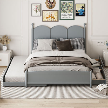 Platform Bed With With 2 Big Drawers And Trundle