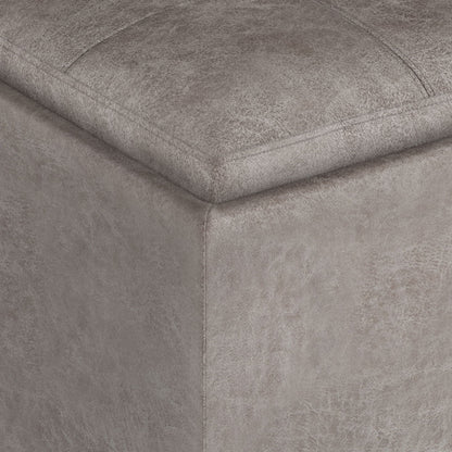 Rockwood - Upholstered Cube Storage Ottoman With Tray