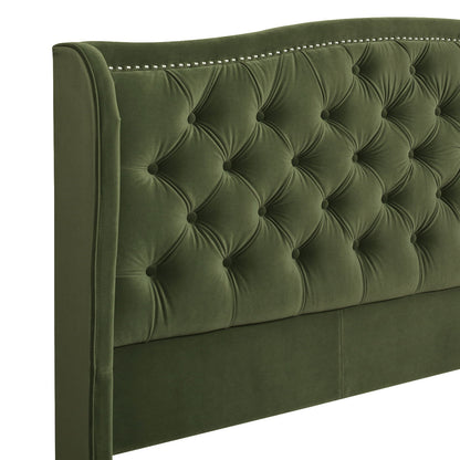 Marcella - Upholstered Shelter Headboard Bed Set