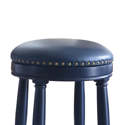 360° Swivel Wooden Barstools With Upholstered Seat, Counter Height (Set of 2)