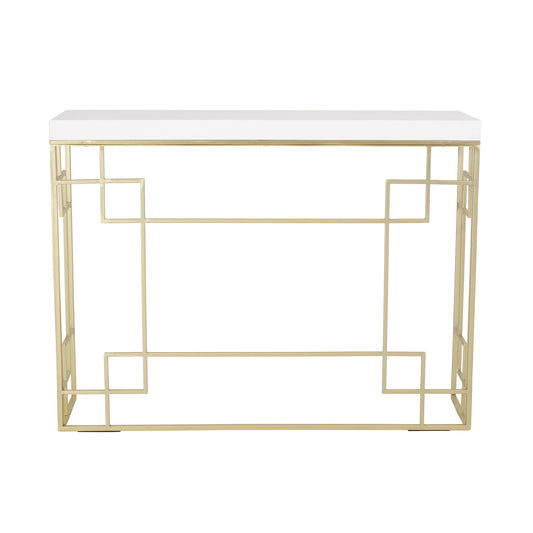 Modern Glam Console Table With Geometric Design - Gold