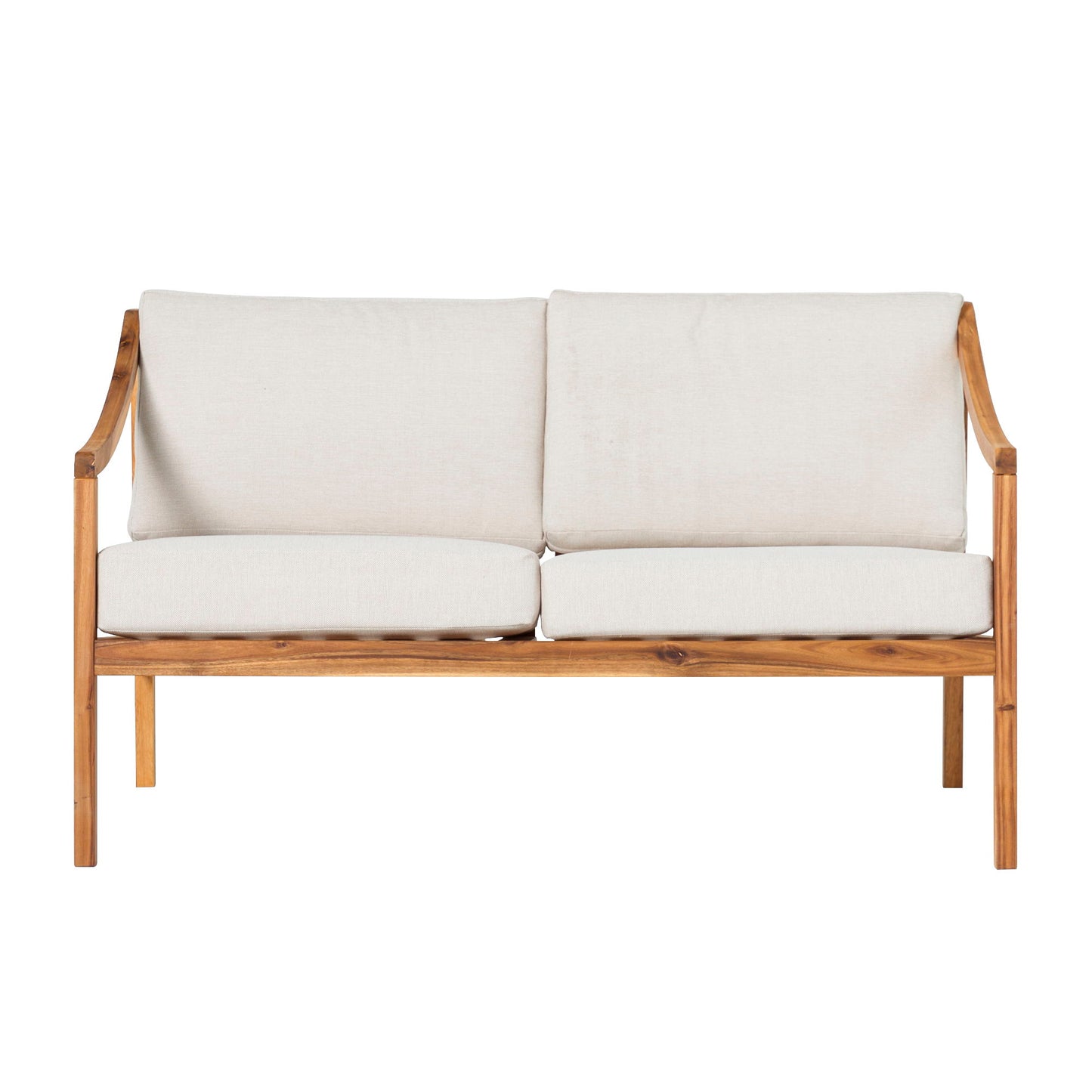 Modern Curved Arm Upholstered Outdoor Loveseat