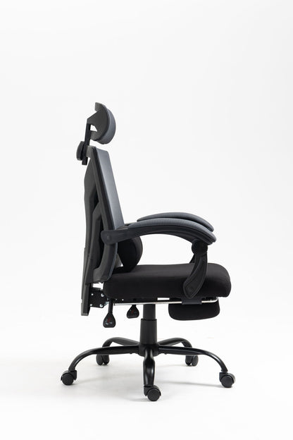 Ergonomic Office Chair, Desk Chair With Adjustable Lumbar Support, High Back Mesh Chair With Wheels, Executive Chair For Home Office - Black