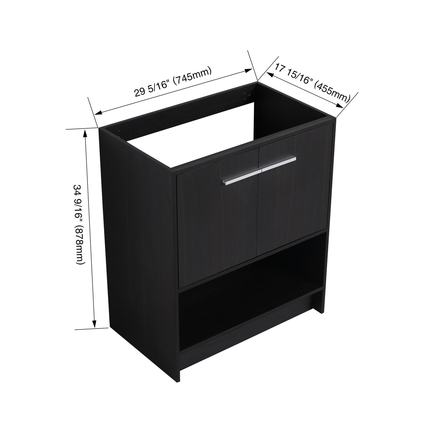 Modern Freestanding Bathroom Vanity With 2 Doors