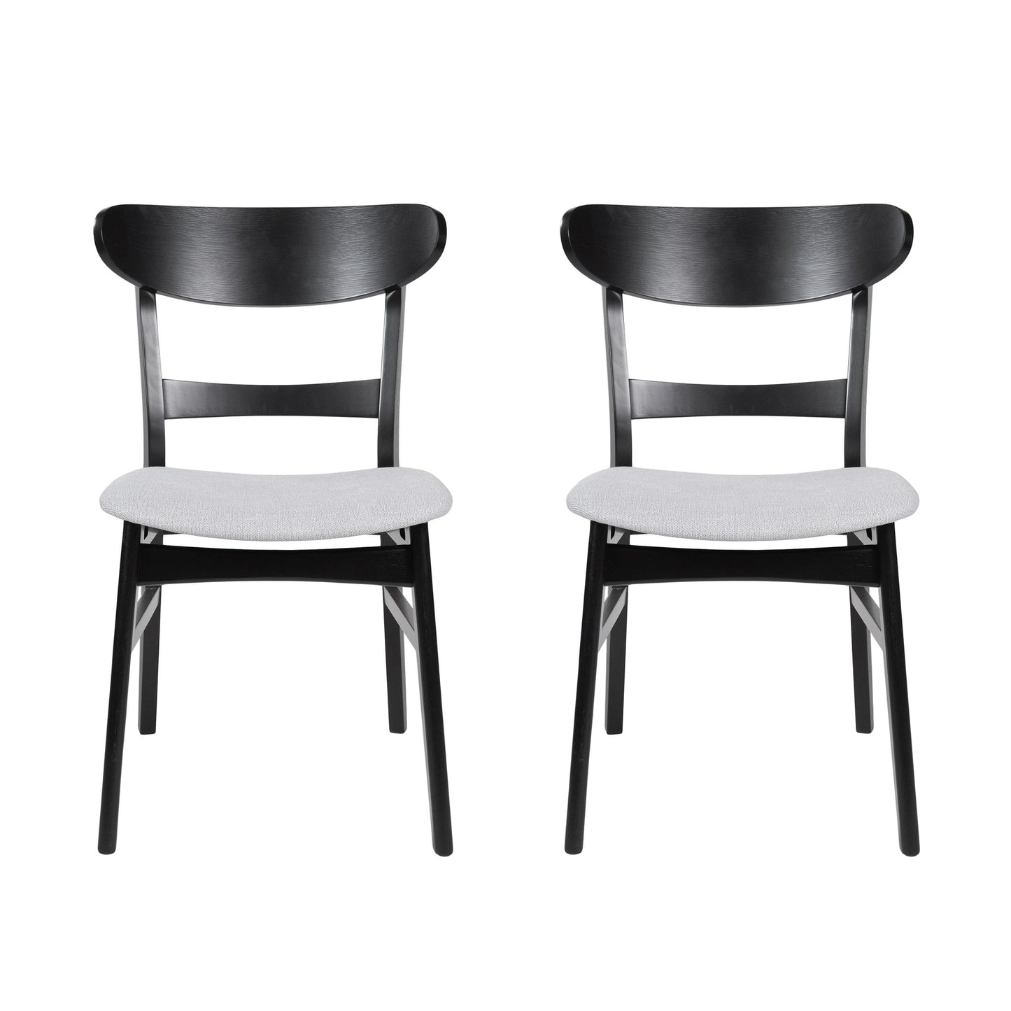 Mid Century Dining Chairs With Cushioned Seats And Wood Frame (Set of 2)