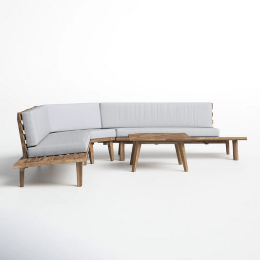 Hillcrest - V Shaped 4 Piece Sofa Set, Water Resistant