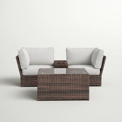 Comfortable Modern Patio Rattan Sectional Set With Cushions