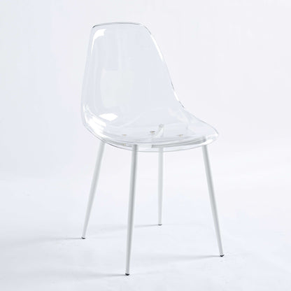 Transparent Plastic Seat Dining Chair (Set of 4)