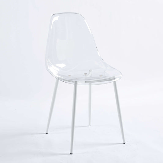 Transparent Plastic Seat Dining Chair (Set of 4)