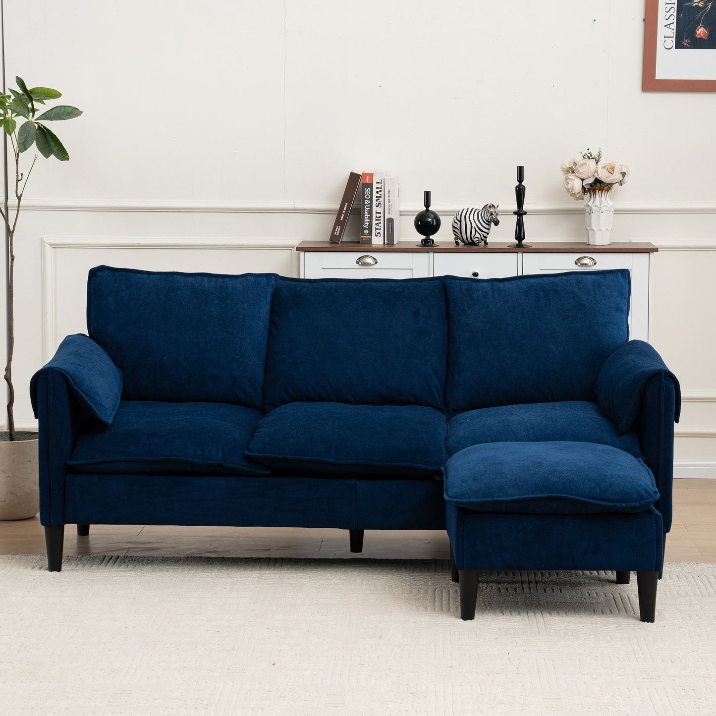 Convertible Combination Sofa With Footstools With Storage