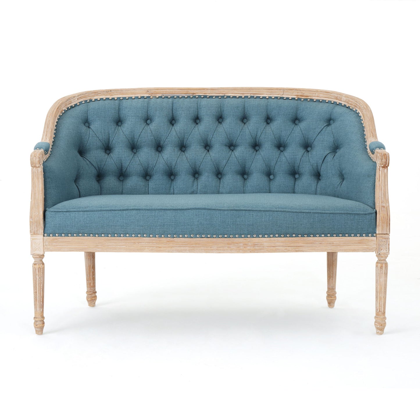French Country Chesterfield Style Tufted Loveseat