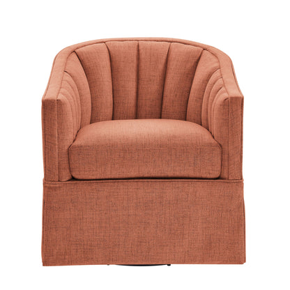 Solitude - Skirted Swivel Accent Chair With Hemp Like