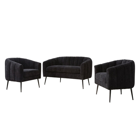 3 Piece Living Room Furniture Set Sofa & Armchairs