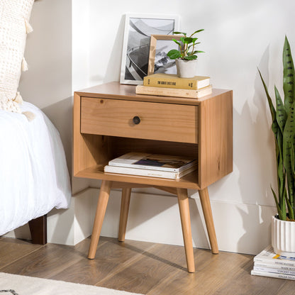 Mid Century Modern Single Drawer Nightstand