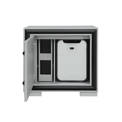 Adelaide - Nightstand With Cooler And Speaker - Grey / Black