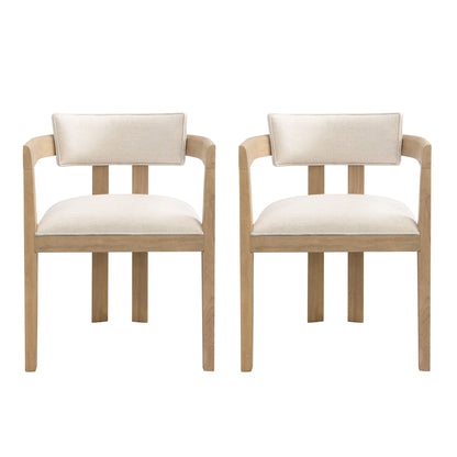 Modern Boucle Fabric Dining Chair With Armrest