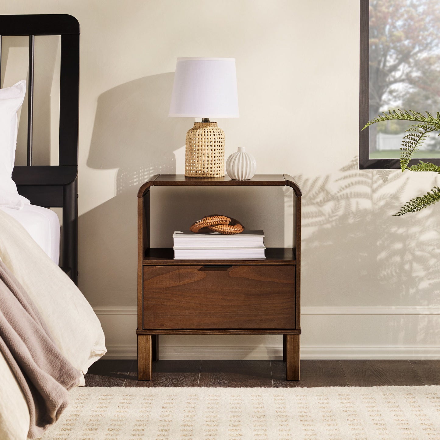 Modern Minimalist Curved Top Nightstand