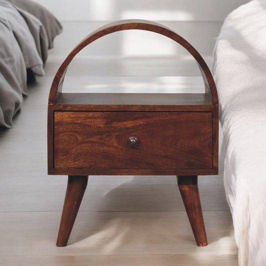 Dome Bedside Table - Brown