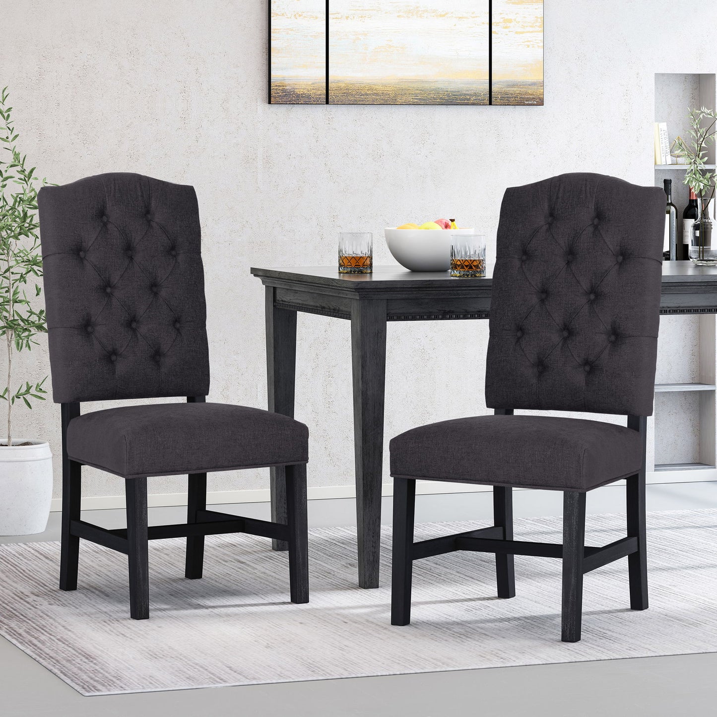 Elegant Dining Chair With Button Tufted Design